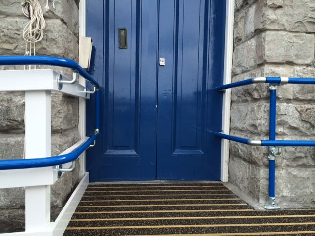 School handrail for disabled access